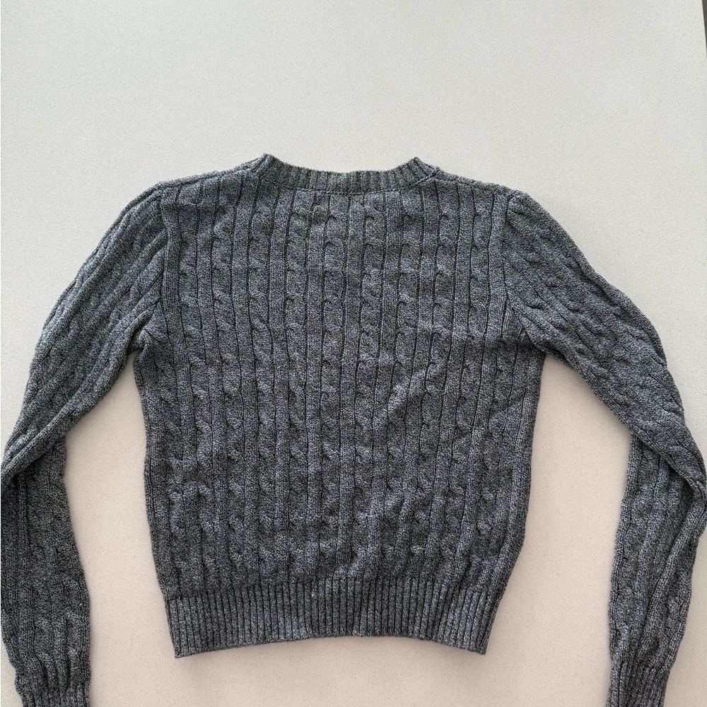 American Apparel Charcoal/Salt and Pepper Cable Knit Sweater Quality 100% cotton - Picture 4 of 7